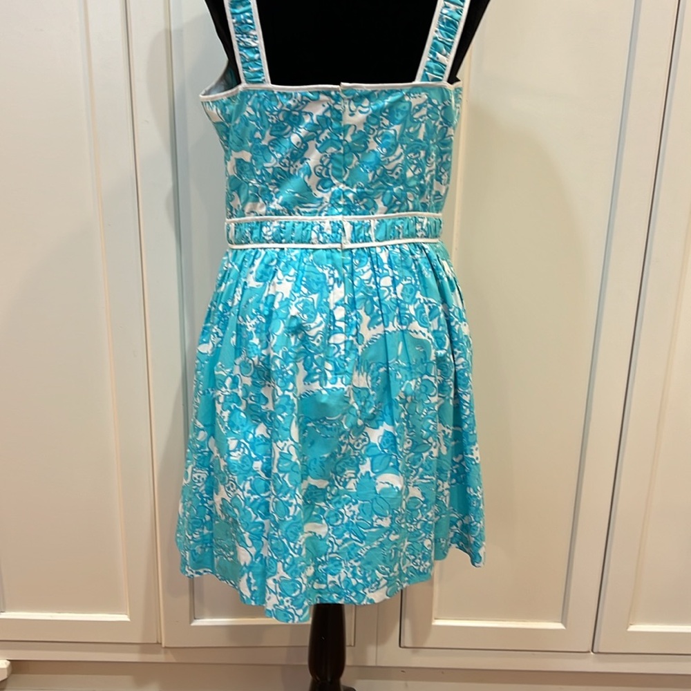 Lilly Pulitzer Becky Dress in She’s A Fox Print, size 8 blue graduation - Picture 6 of 7